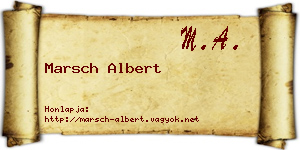 Marsch Albert névjegykártya